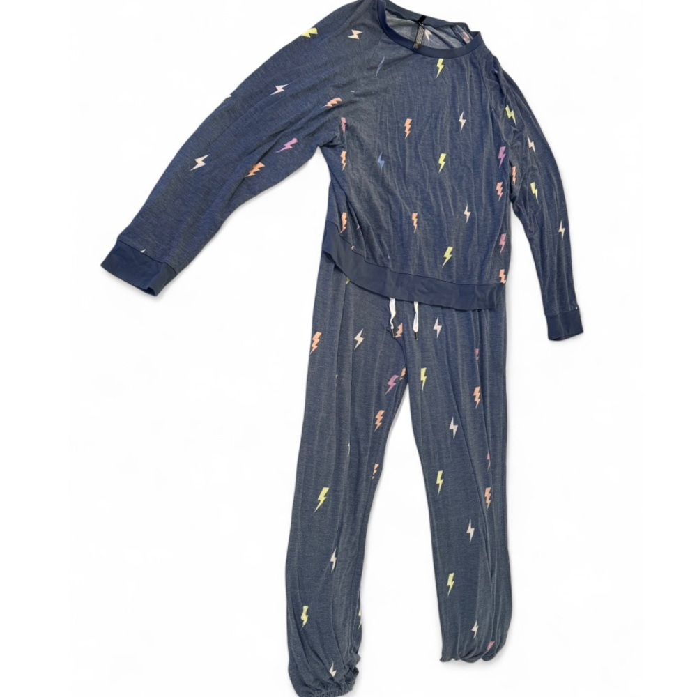 Honeydew Intimates Lounge Set with Lightning Bolts - Blue